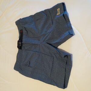 Howler Brothers Navy Dot Cargo Shorts with Integrated Belt